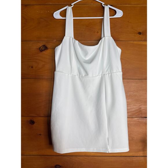 NWT Lulus Social Sensation White Square Neck Mini Bodycon Dress Classic Size S - Picture 2 of 5